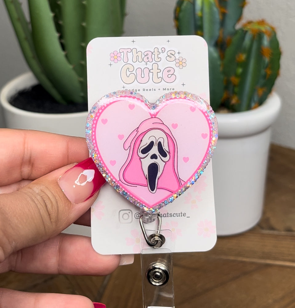Pink Halloween Ghost Badge Reel