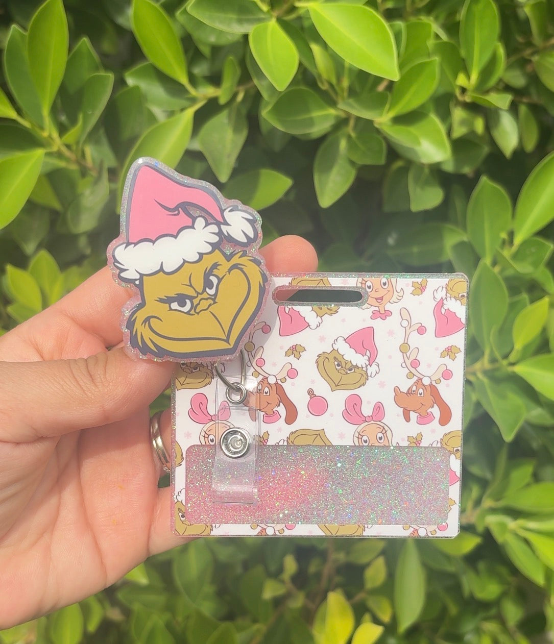 Pink Grinch Badge Buddy Set