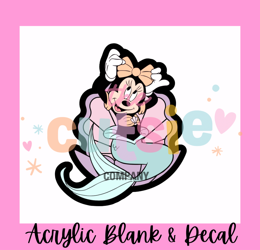 Mermaid Minnie Acrylic Blank