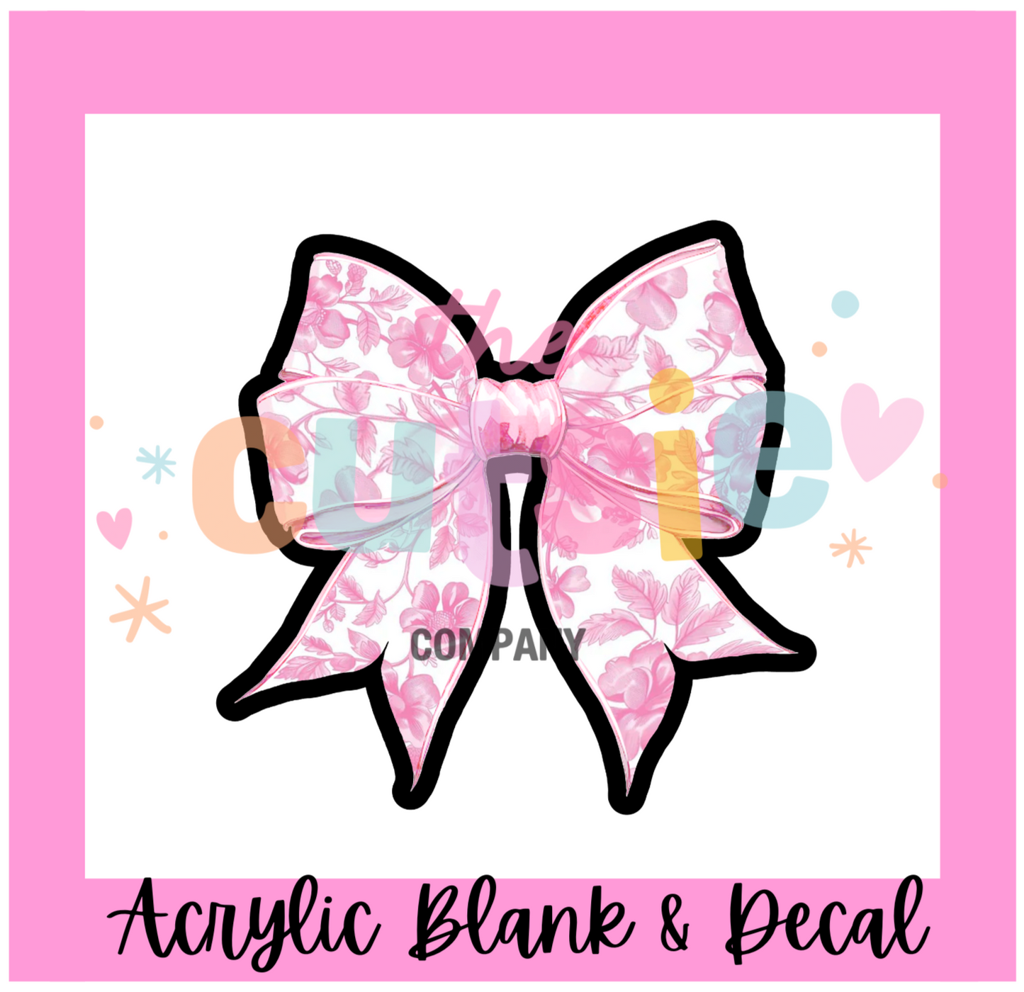 Pink Coquette Bow Acrylic Blank