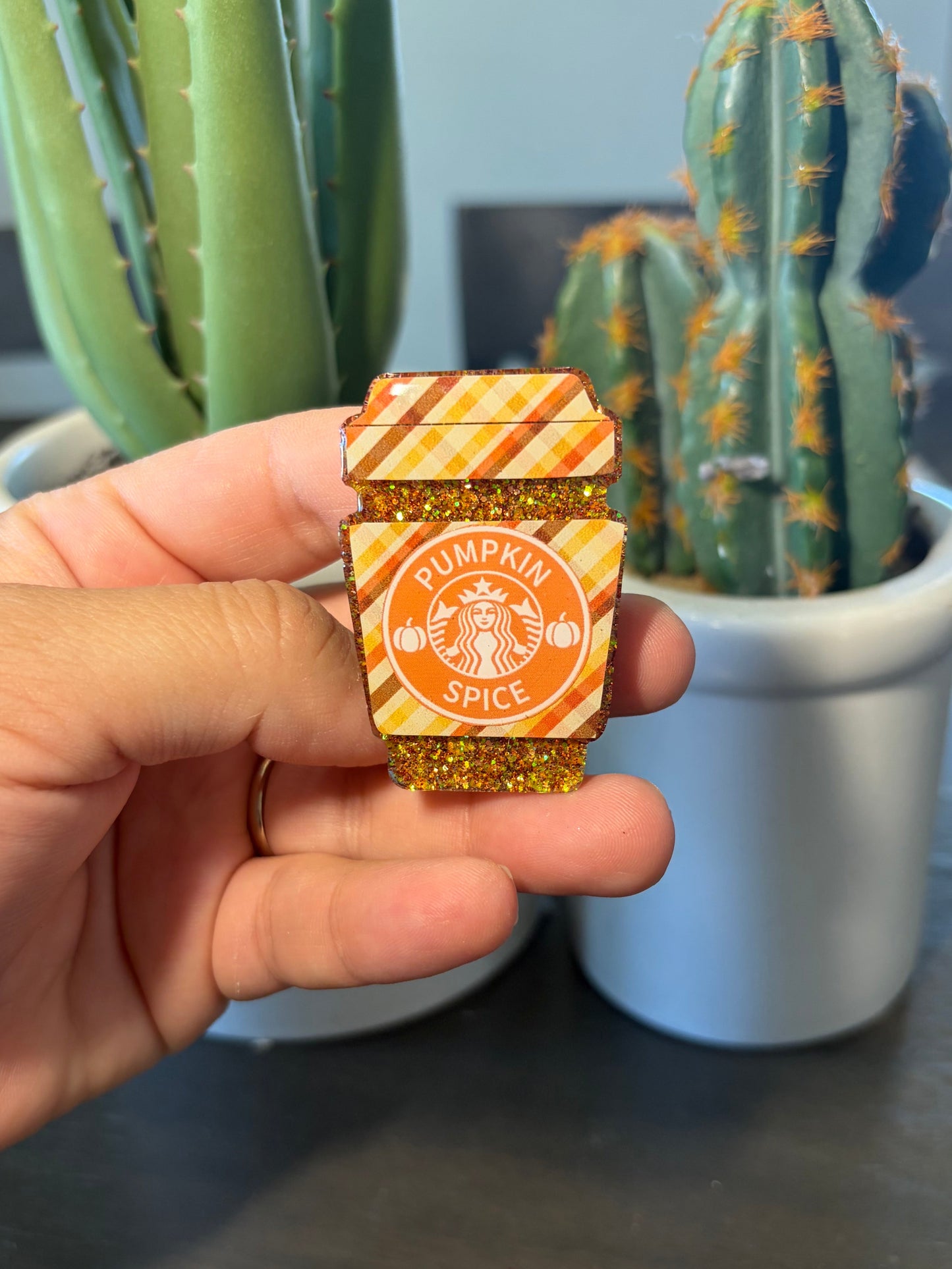 SALE! Pumpkin Spice Starbucks Badge Reel