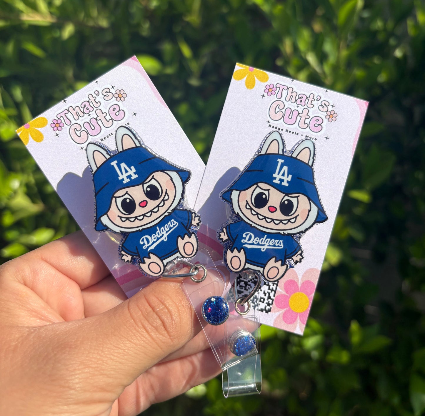 LA Baseball Labubu Badge Reel