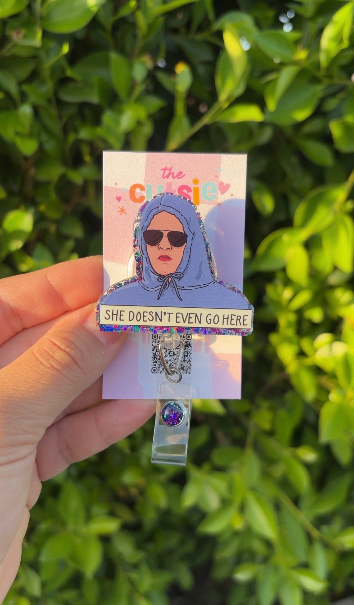 She Doesn’t Even Go Here Labubu Badge Reel