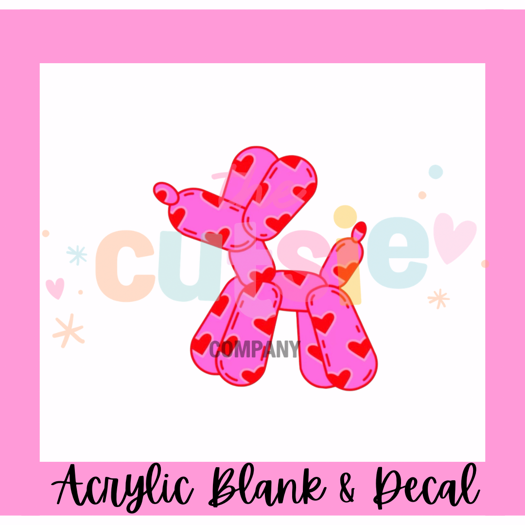 Valentine Balloon Dog Acrylic Blank