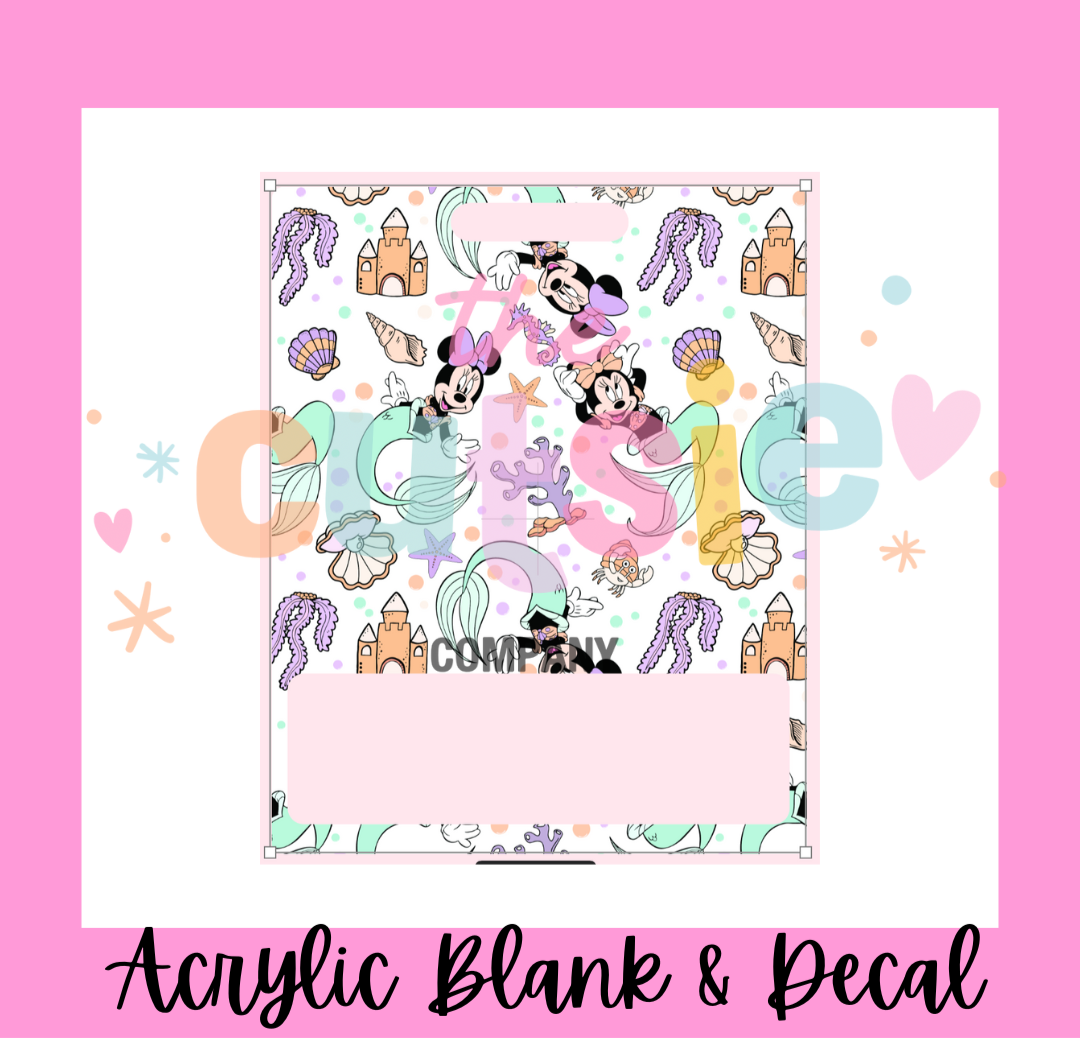 Minnie Mermaid Badge Buddy Acrylic Blank
