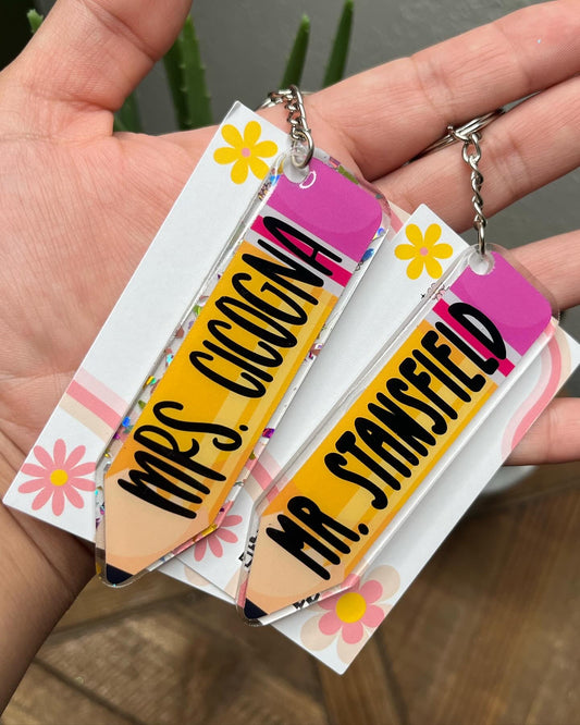 Pencil Acrylic Keychain