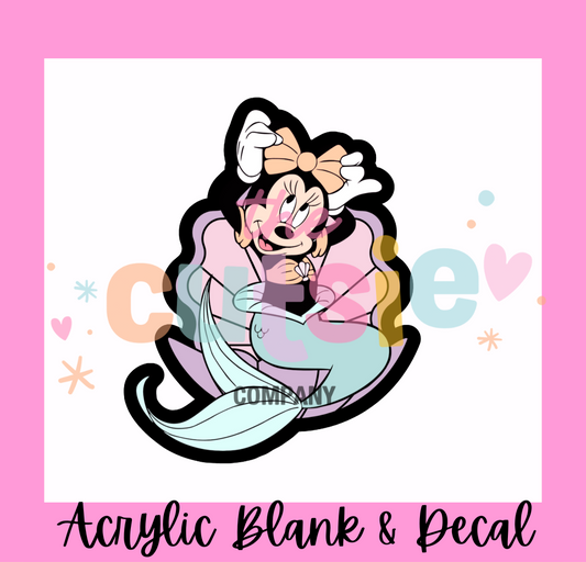 Mermaid Minnie Acrylic Blank