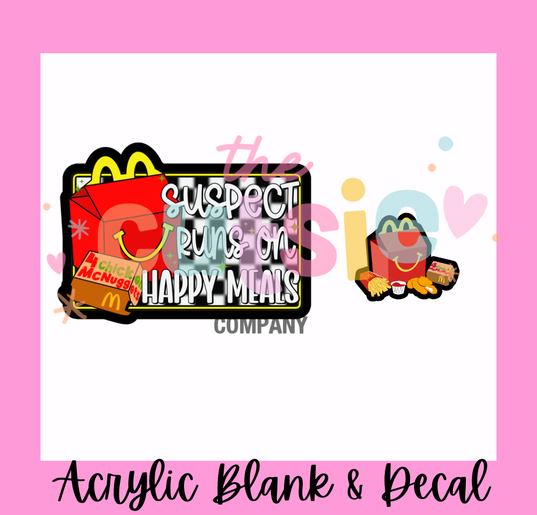 Suspect Happy Meal Acrylic Blank & Charm