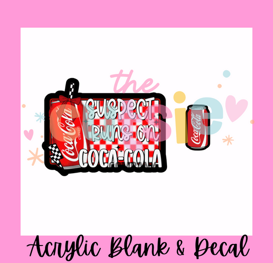 Suspect Coca Cola Acrylic Blank & Charm