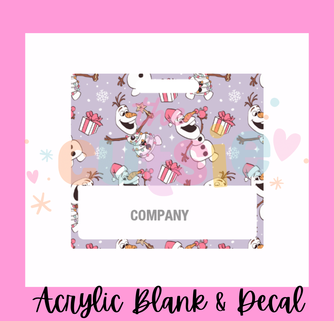 Friendly Snowman Badge Buddy Acrylic Blank