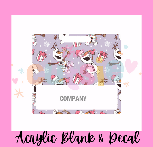 Friendly Snowman Badge Buddy Acrylic Blank