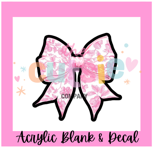 Pink Coquette Bow Acrylic Blank