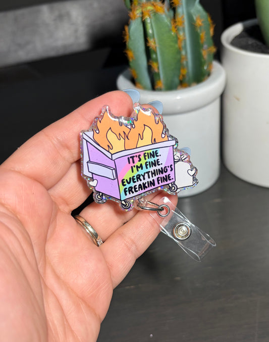 SALE! Dumpster Fire Badge Reel