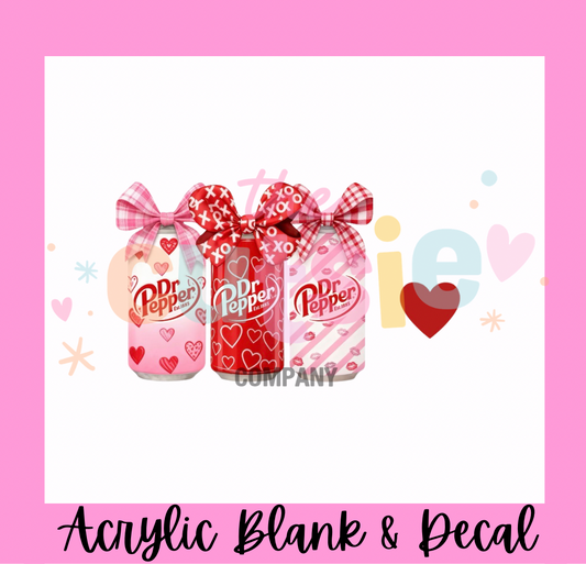 Valentine Dr. Pepper Acrylic Blank & Charm