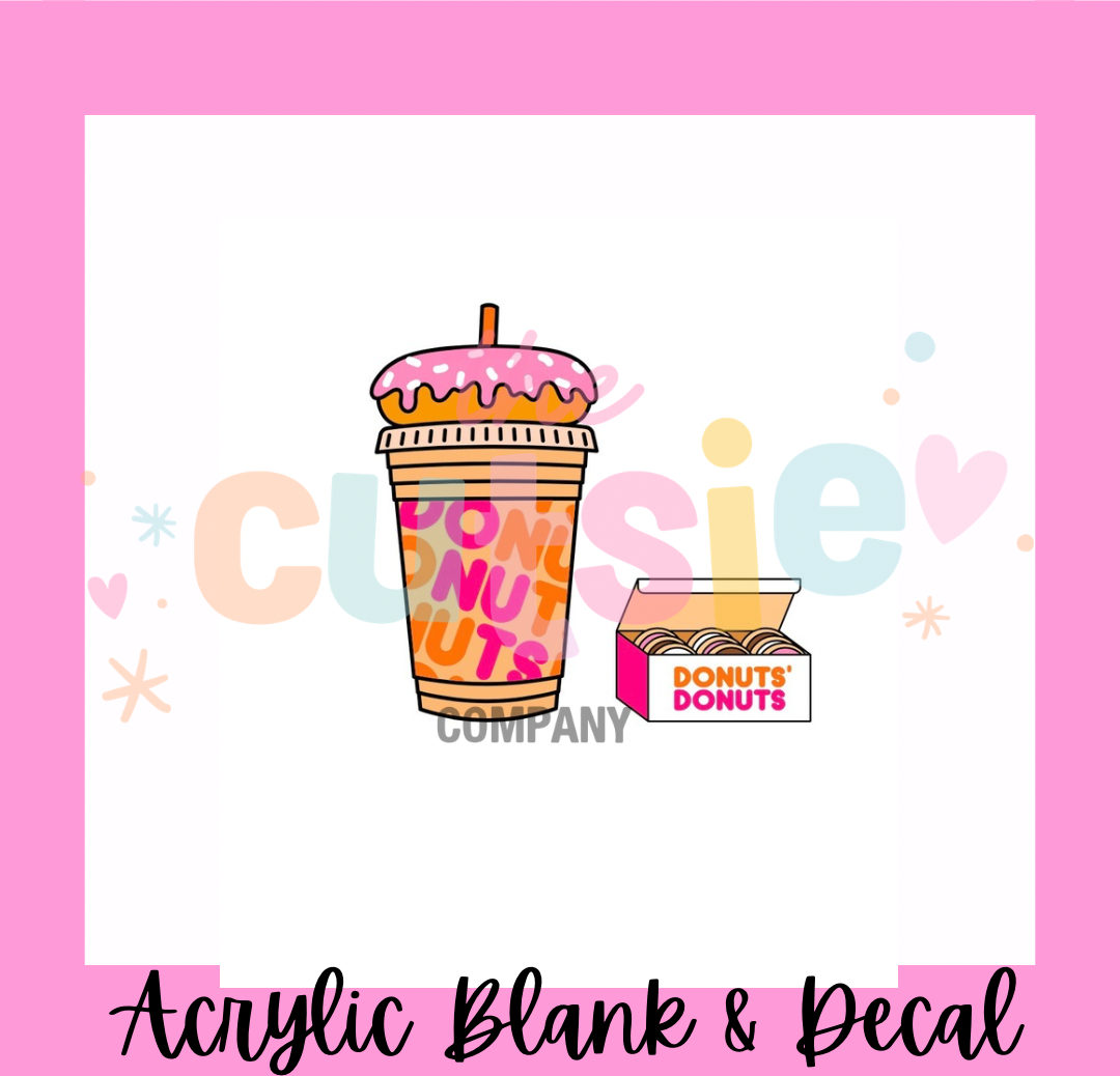 Coffee & Donuts Acrylic Blank & Charm