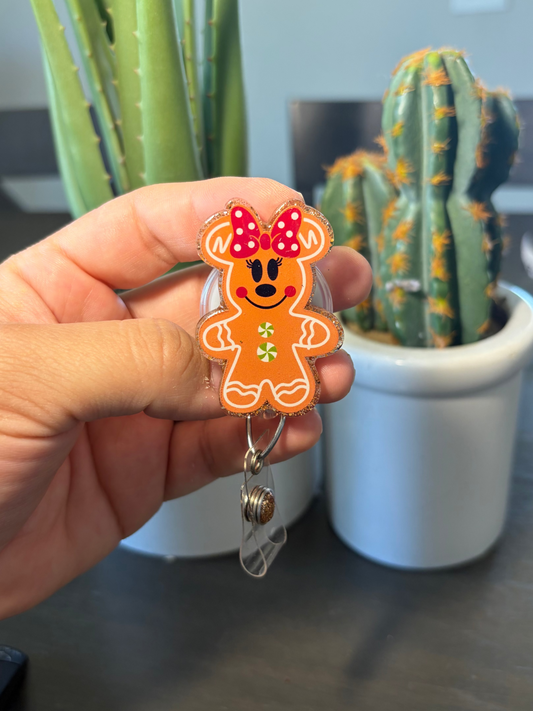 SALE! Gingerbread Minnie Badge Reel