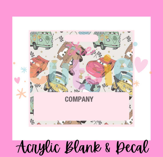 Cartoon Cars Badge Buddy Acrylic Blank